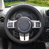 Hand-stitched Anti-slip Artificial Leather Steering Wheel Cover For Jeep Grand Cherokee 2011-13 Compass Interior Accessories