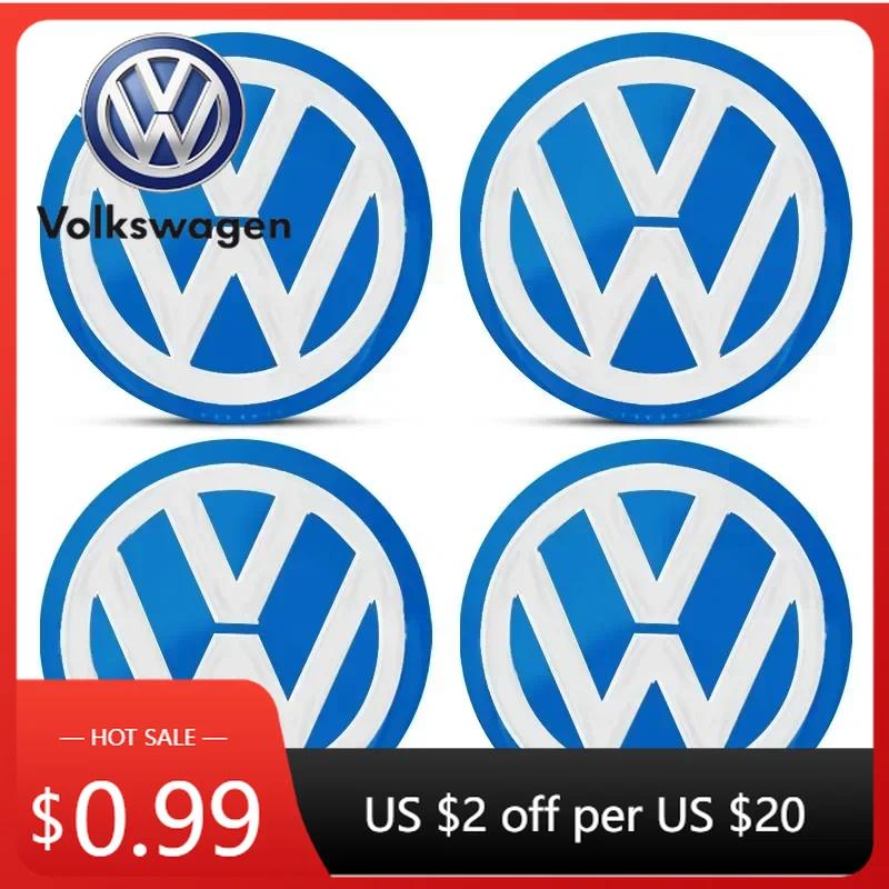 For VOLKSWAGEN VW 2025 Hot 4Pcs 56/60MM Car Wheel Center Hub Caps Logo Cover Accessories For Volkswagen Santana GTI Rline Polo G