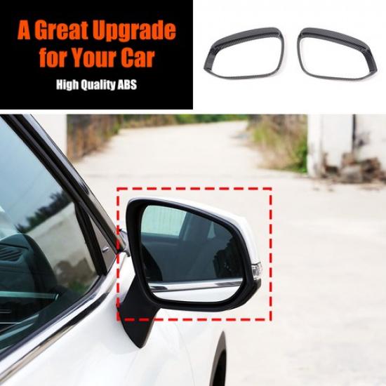 Carbon Fiber ABS Rearview Mirror Rain Visor Trim For Toyota Highlander -2024