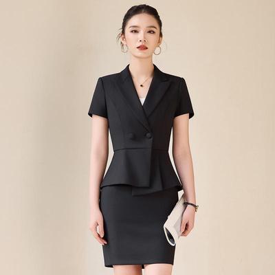 Damen-Doppelreihiger Kurzarm-Blazer - Sommerliche Business-Mode