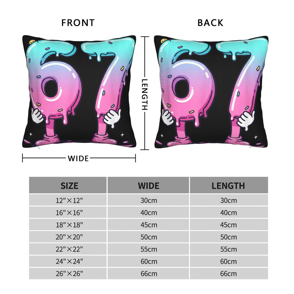 67 Ice Cream Drip Six Seven Meme Pillow Cover Morden Pillow Case For Chair Sofa Home Decor Design Cushion Cover Birthday Gift
