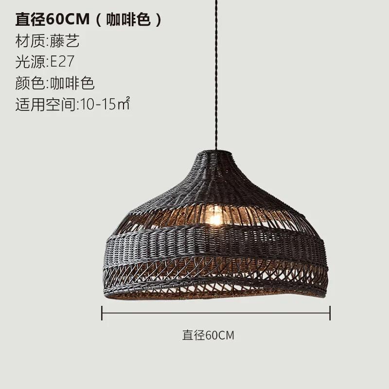 New Chinese Style Pendant Lights Rattan Handmake Hanging Lamp for Living Room Decoration Dining Room Light Fixture E27 Luminaire