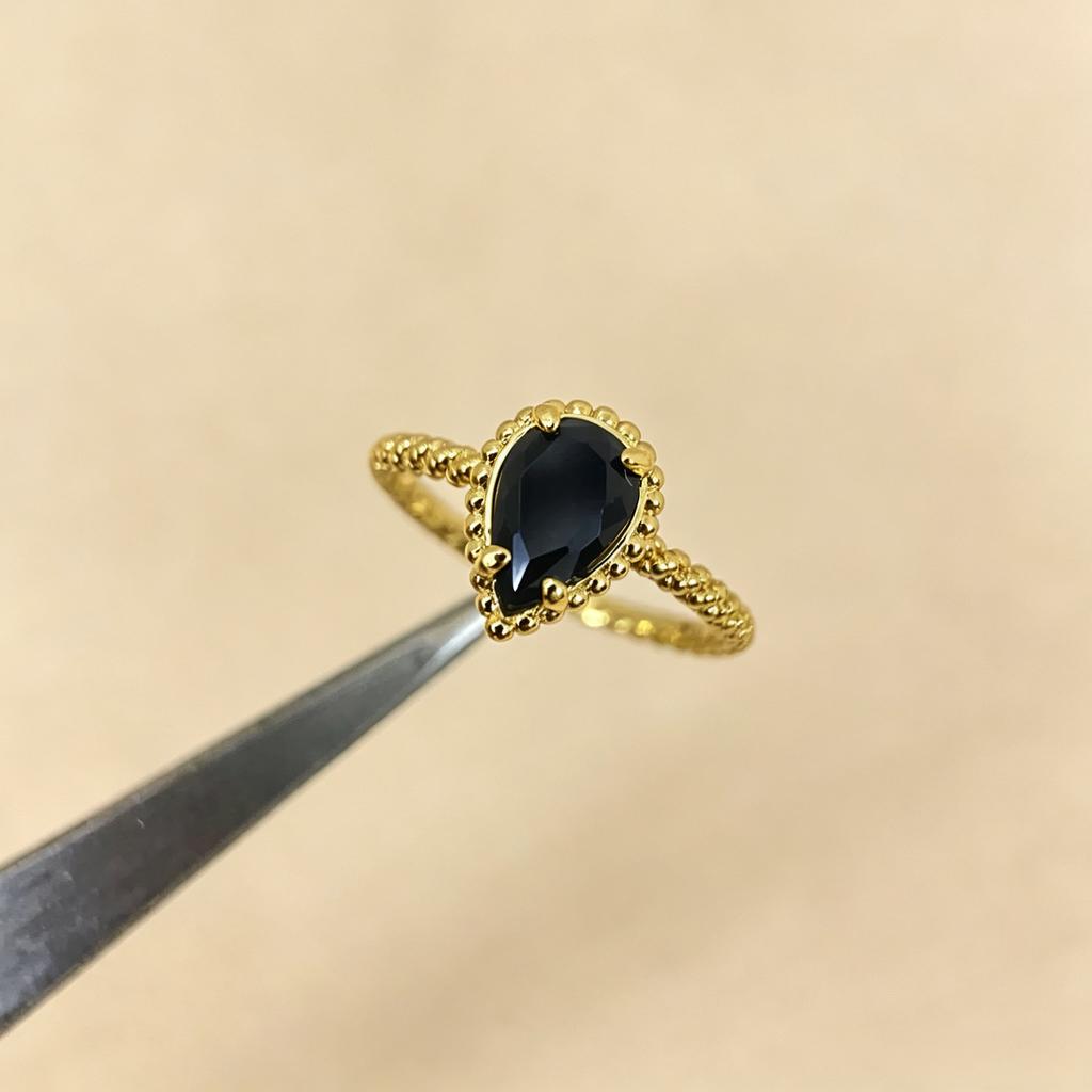Vintage Boho Water Drop Jewelry Women's Ring Multicolor Gemstone Silver+Plating Gold/Rose High Quality Wedding Daily Gift
