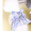 Plaid Dog Dress Bow Tie Harness Leash Set Breathable Soft Comfortable Puppy   Dress for Daily Walking