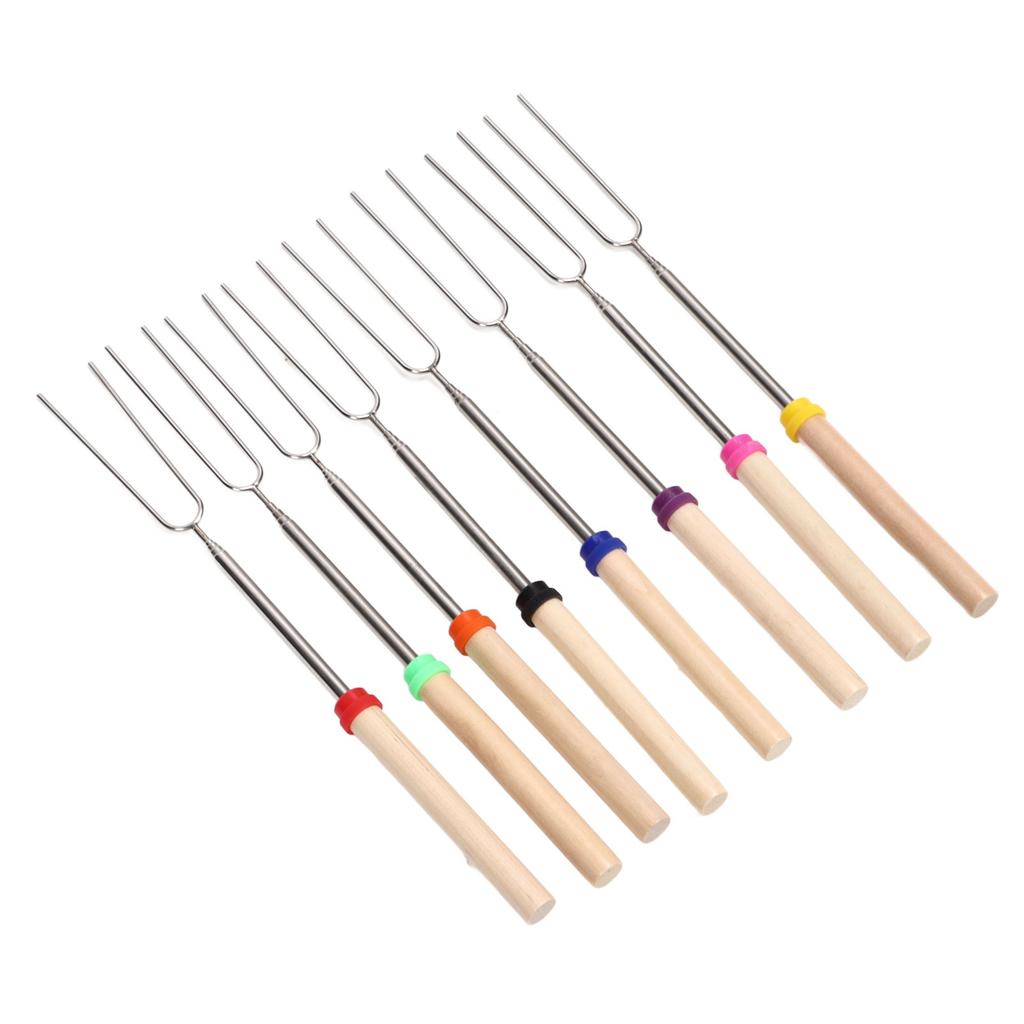 8Pcs Telescoping Extendable Marshmallow Roasting Sticks Marshmallow Sticks Kit Extending Roaster