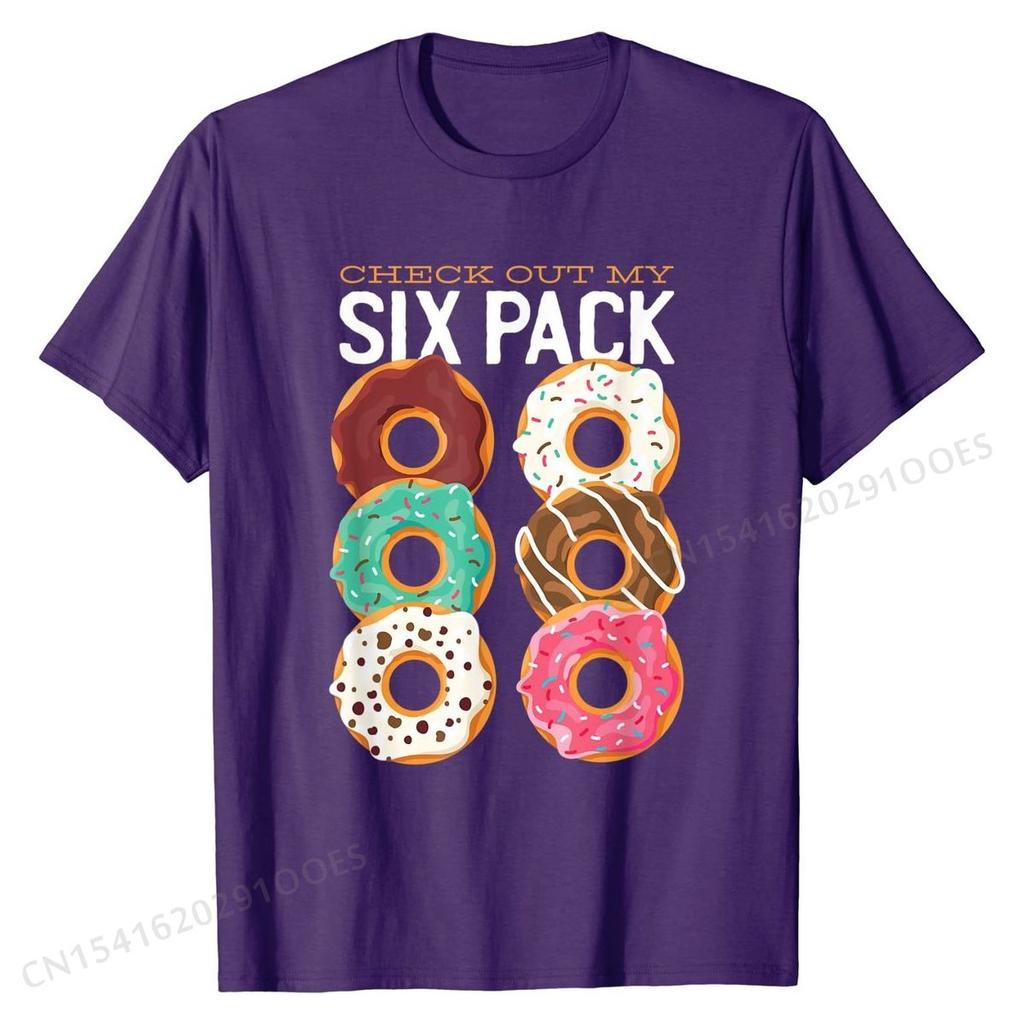Funny  Gift Check Out My Six Pack Donuts T-Shirt Company Design Tshirts Cotton Men's Tops Tees Summer