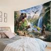 Dinosaur Predator Tapestry Tropical Forest Mountain Wall HangingAncient Dino Wall ArtDecor for Living Room Bedroom Dorm Party