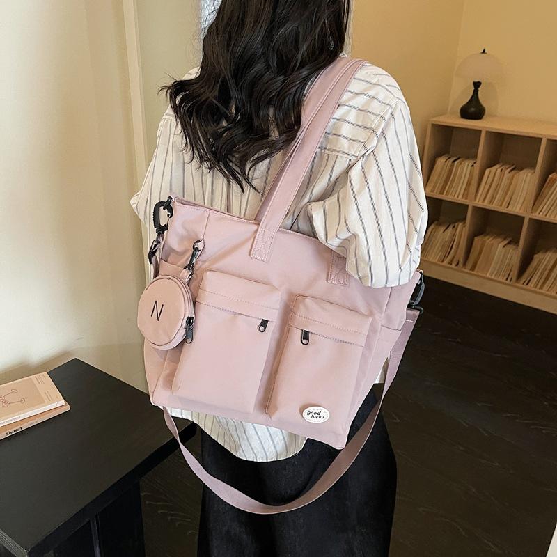 Große Kapazität Leinwand-Tragetasche Damen Frühling Pendler Mehrere Taschen Tragbar Schulter Vielseitig Schrägtasche