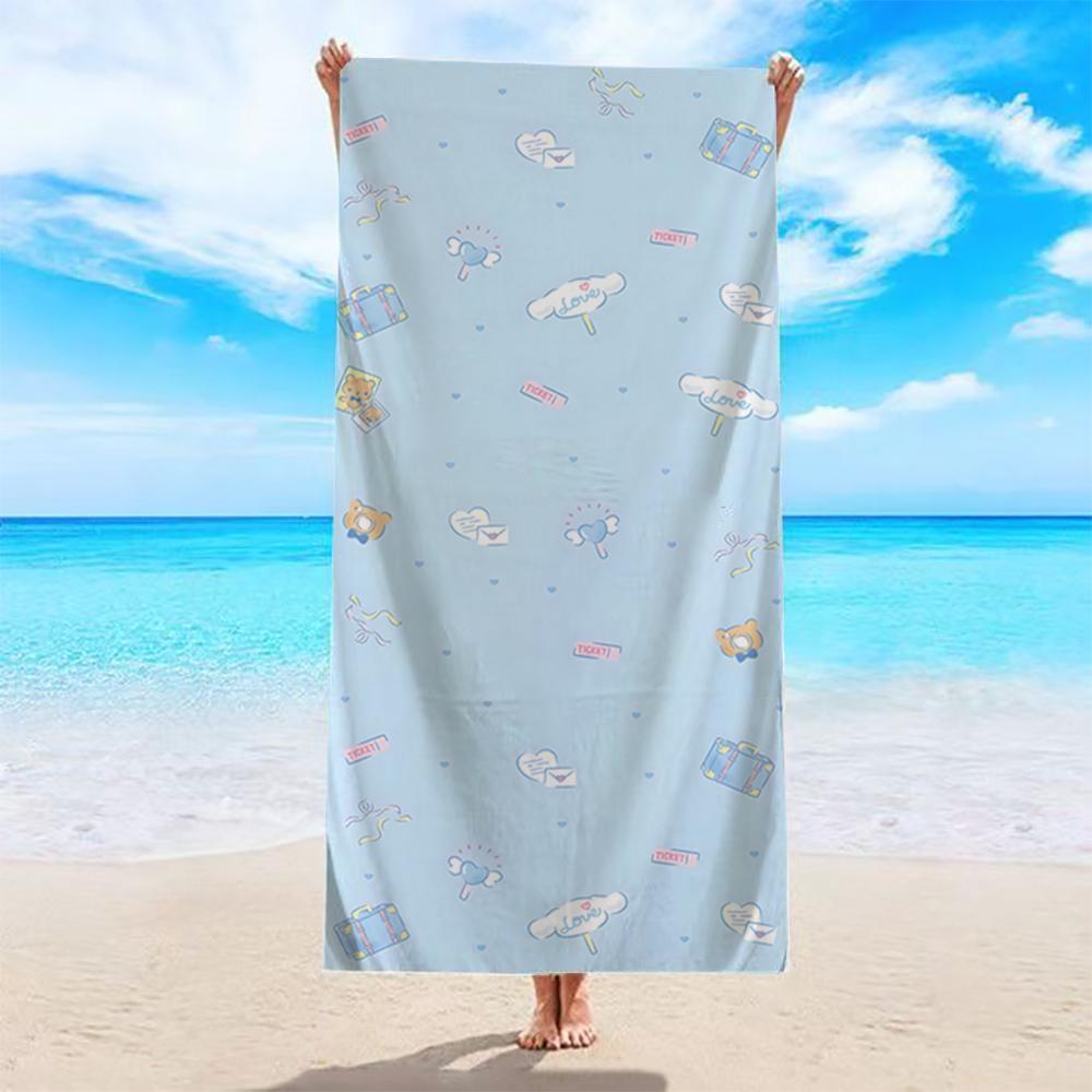 A Light Blue Beach Towel By The Poolmicrofiber Terry Bath Towels For Yoga, Travel, Swimming, Fitness And Camping 35x75cm&1pc
