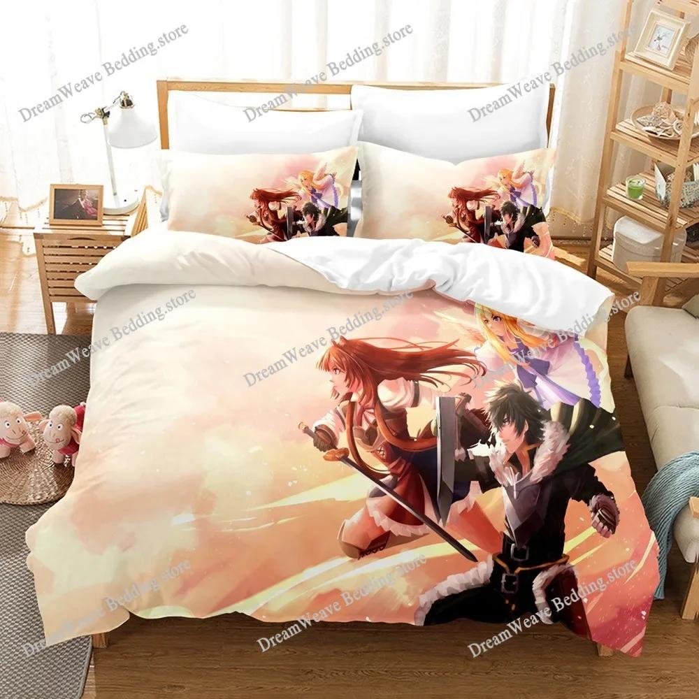 New Anime The Rising of The Shield Hero Bedding Sets Duvet Cover Set with Pillowcase Twin Full Queen King Bedclothes Bed Linen74