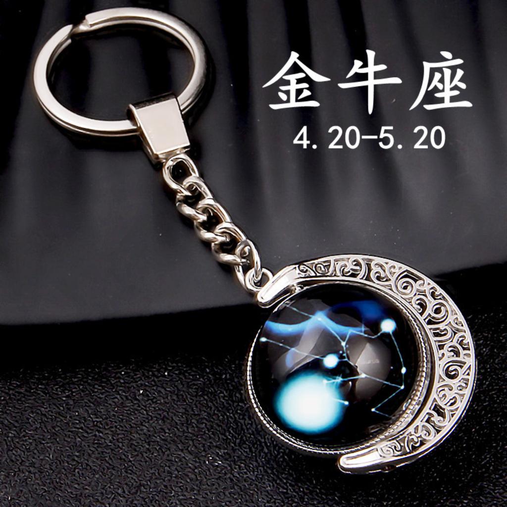 Rotating Hemisphere Constellation Keychain Time Gemstone Keychain Pendant