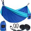 Ultralight 210T Nylon Color-Blocked Outdoor Hammock - Breathable & Double Strap Rope for Camping