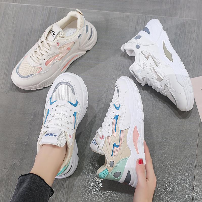 Daddy women's shoes tide 2025 autumn new versatile Internet celebrity Xiaobai mesh breathable casual sports shoes 811-1