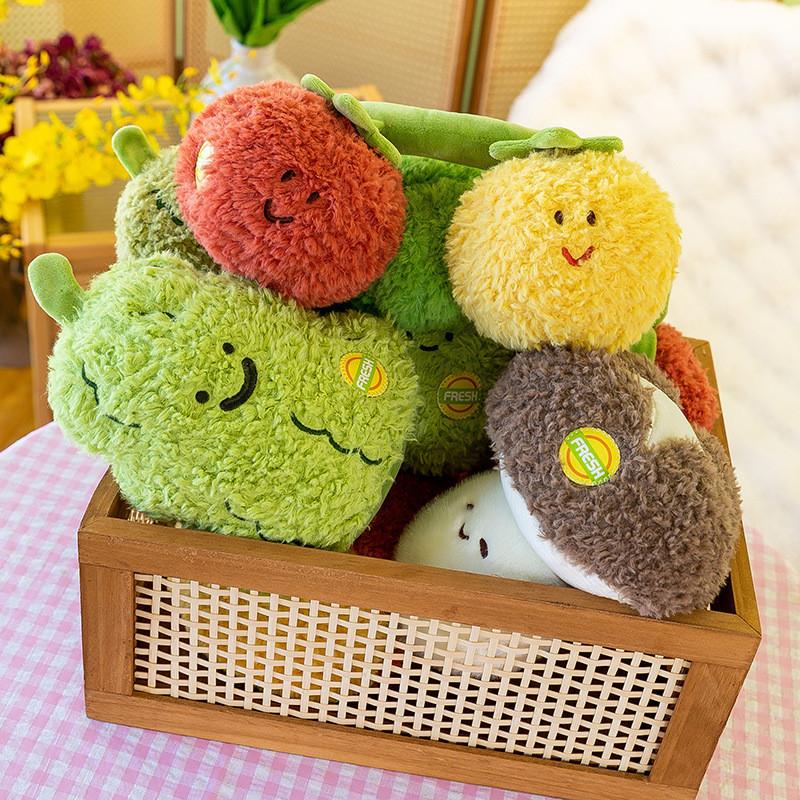 Soft Fruit Realistic Veggie Plushies Coral Fleece Stuffed Playroom Decor Gift