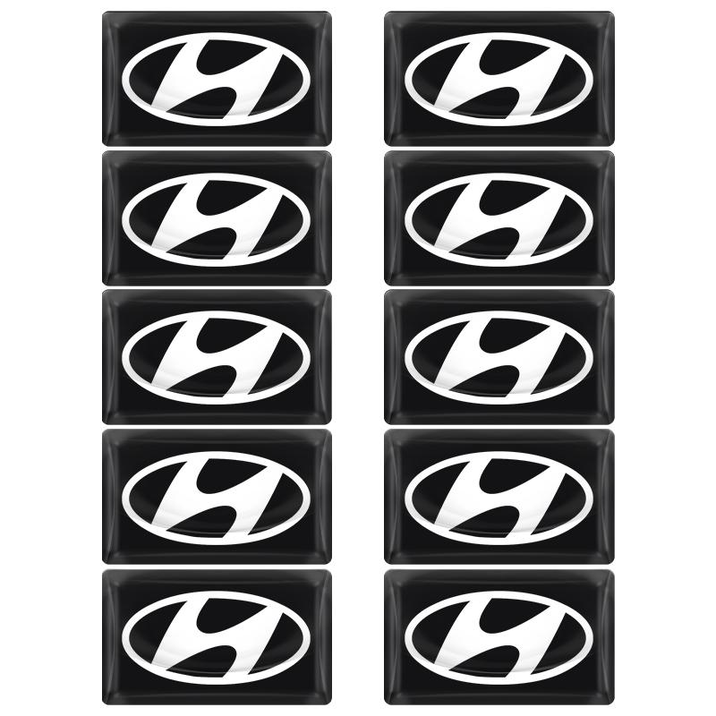 New Carbon Fiber Steering Wheel Car Logo Emblem 3D Stickers For Hyundai Fe Sonata Solaris Azera Creta I30 IX25 IX35