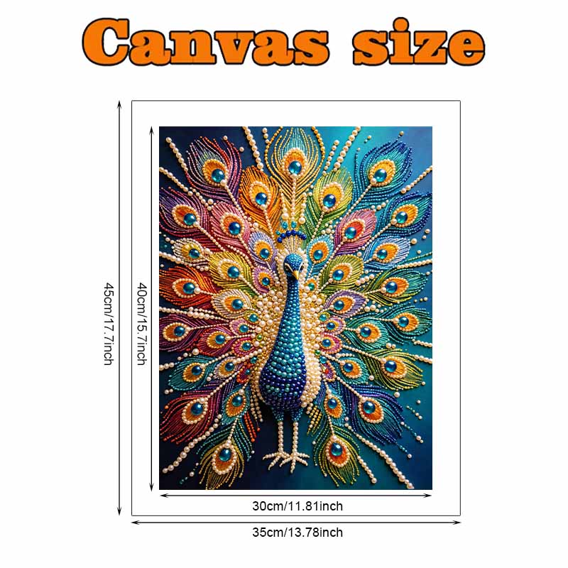 Pearl Art Painting Kit for Adults and Beginners, Elegant Peacock Sparkling Painting Craft Home Wall Decor Handmade Gift for Room Decoration