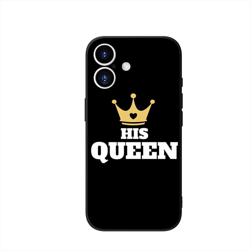 Cartoon König Königin Paar Liebhaber Handyhülle Case für Apple iPhone 16 15 14 Plus 13 12 Mini 17 Pro Max + 16E Air 16+ ProMax