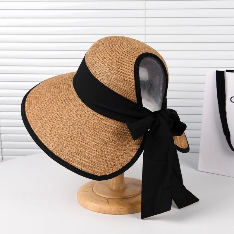 

Соломенная шляпа с широкими полями и пустой тульей для женской летней универсальной моды, солнцезащитная соломенная шляпа, солнцезащитная шляпа, тренд One size adjustable хаки