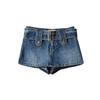 Syvent Mini Gal Short Mini Jean High ZSY066 A-Line Skirt, Skirt, Skirt, Skirt, Elegant, Show-Off Pants, Mini, Belt, Waist, Pockets, Flare,