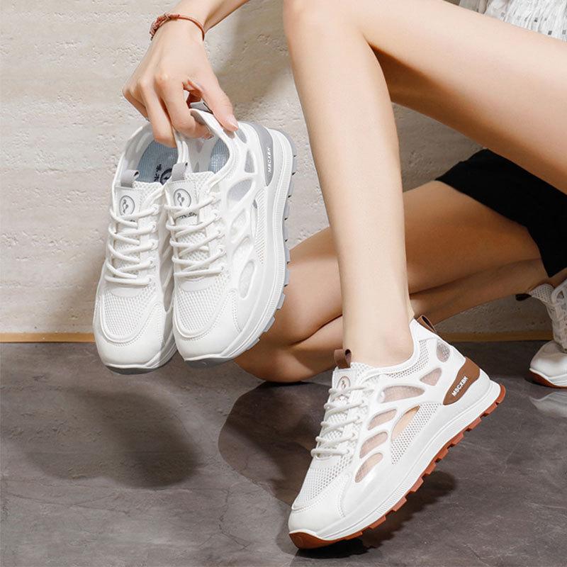 Mesh Breathable Sports Shoes Women's Summer New Thick-soled Lightweight Forrest Gump Shoes Women's Sports and Leisure Shoes