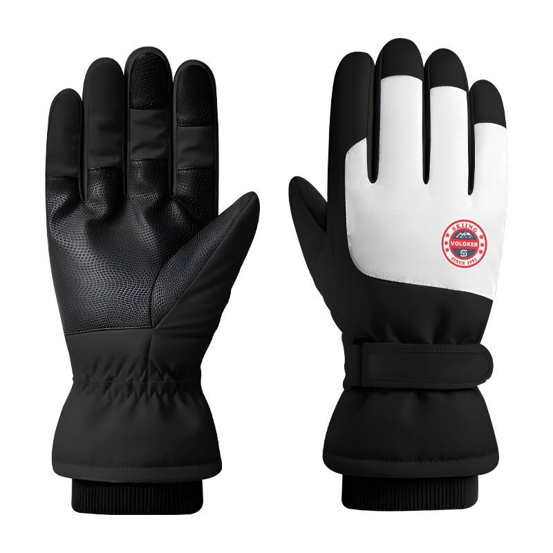 Adult Winter Ski Gloves for Men and Women Windproof Waterproof and Velvet Thickened Professional Outdoor Warm Cycling