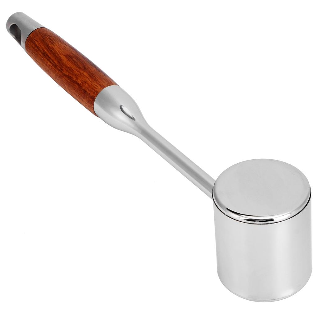 304 Edelstahl Fleischklopfer Hammer Doppelseitiges Fleischzartmacher-Werkzeug mit Holzgriff