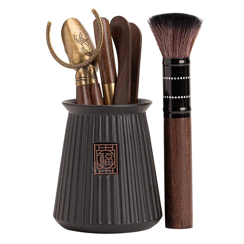 

Грубая керамика вертикальный узор иероглиф благословения чайник шесть джентльменов подставка для ручек чайный клипс чайная ложка набор для чая кунг-фу чайная церемония нулевая комбинация украшение