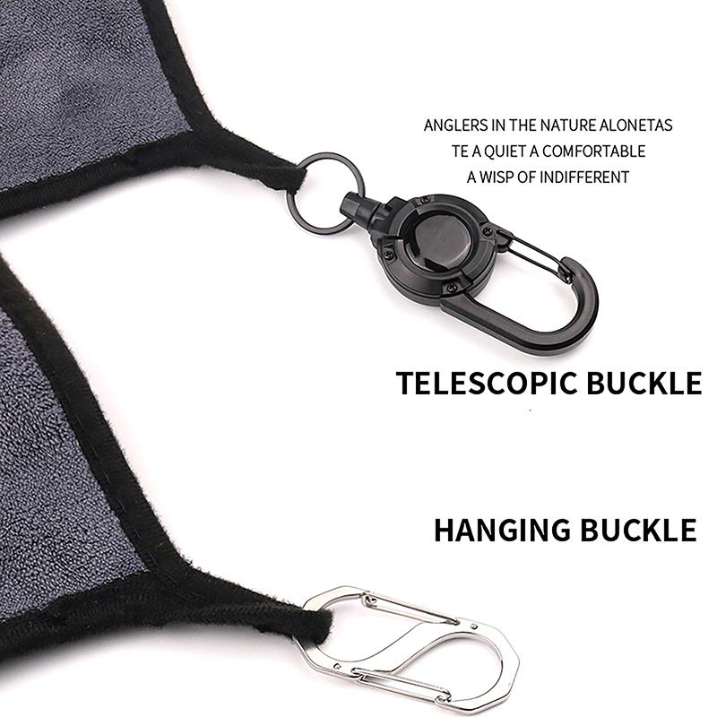 Portable Buckle Fishing Towel With Thickened Anti Slip And Hand Wiping Properties Absorbent Cotton Towel Outdoor Fishing Tool