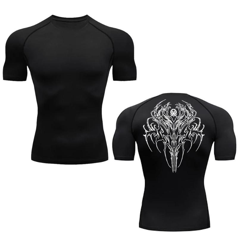 Compression Shirt for Men's Running Summer Workouts T-Shirt Gym Sports Quick-Drying Outdoor Cycling Jogging Training Top Training Elastic Fitness Suit