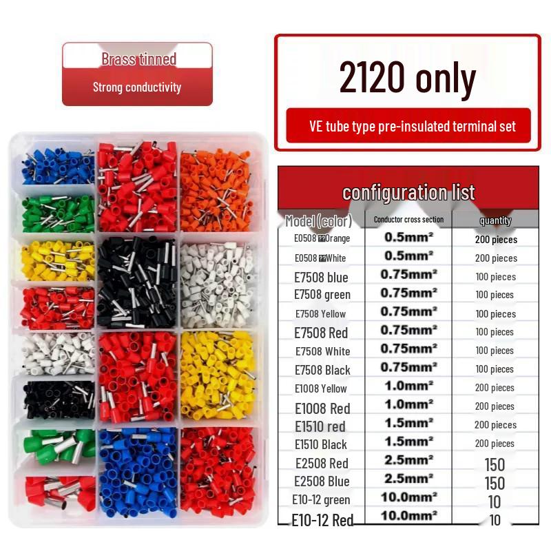 VE Tube Pre-Insulated Terminal Set with Crimping Pliers & Switch Socket Panel