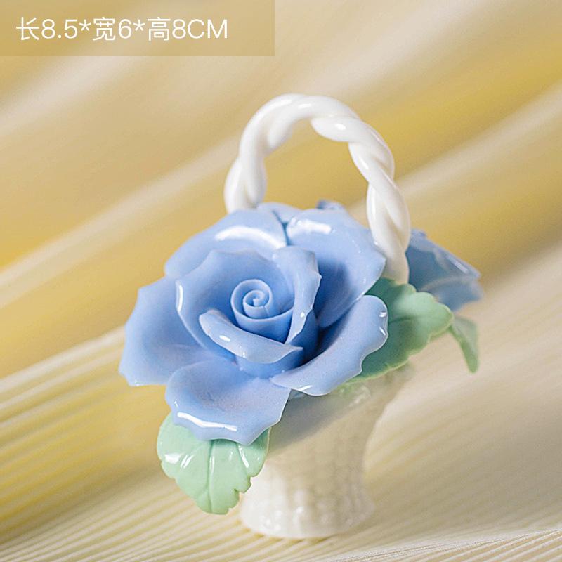 Keramik-Simulations-Blumenkorb-Ornamente Handgefertigte Mini-Blumenkörbe Kreative Kaffeetisch-Wohnzimmer-Tischdekorationen