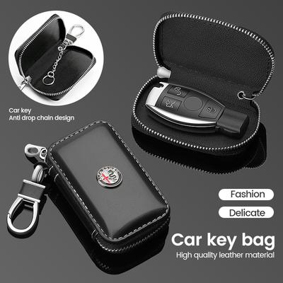 For Leather Car Key Case Multi Function Key Storage Bag For Giulia Stelvio MiTo Giulietta Tonale 4C 156 Accessories