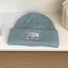 Big head circumference hat Thickened solid color knitted hat Dome wool hat Warm ear protector Cold hat