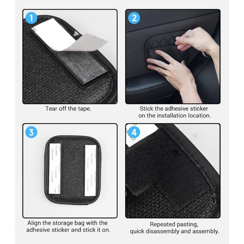 Easy To Install Car Leather Storage Bag Pocket Pouches for Easy Organization in Vehicle Interior Family Professional Use
