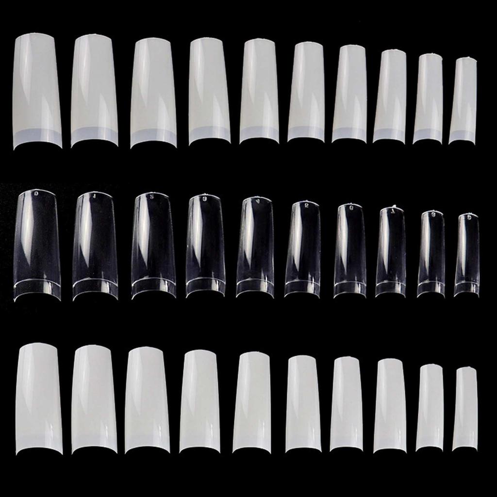 500PCS Extra Long False Nail Tips Acrylic Gel Salon Half Cover Tip Nail Tools