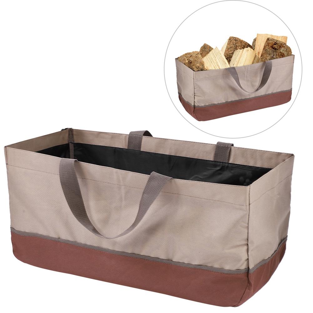 Outdoor Heavy Duty 600D Oxford Cloth Firewood Log Carrier Storage Bag Camping Accessory