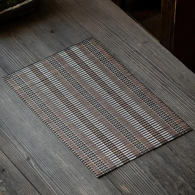 Bamboo Tea Mat Home Desktop Kung Fu Teaware Anti-scald Heat Insulation Cushion Kindergarten Dining Table Decoration Mats