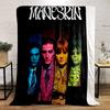 Colorful Portrait Design with Bold Letters Printed Flannel Blanket for Bedroom, Living Room, Sofa, and Nap