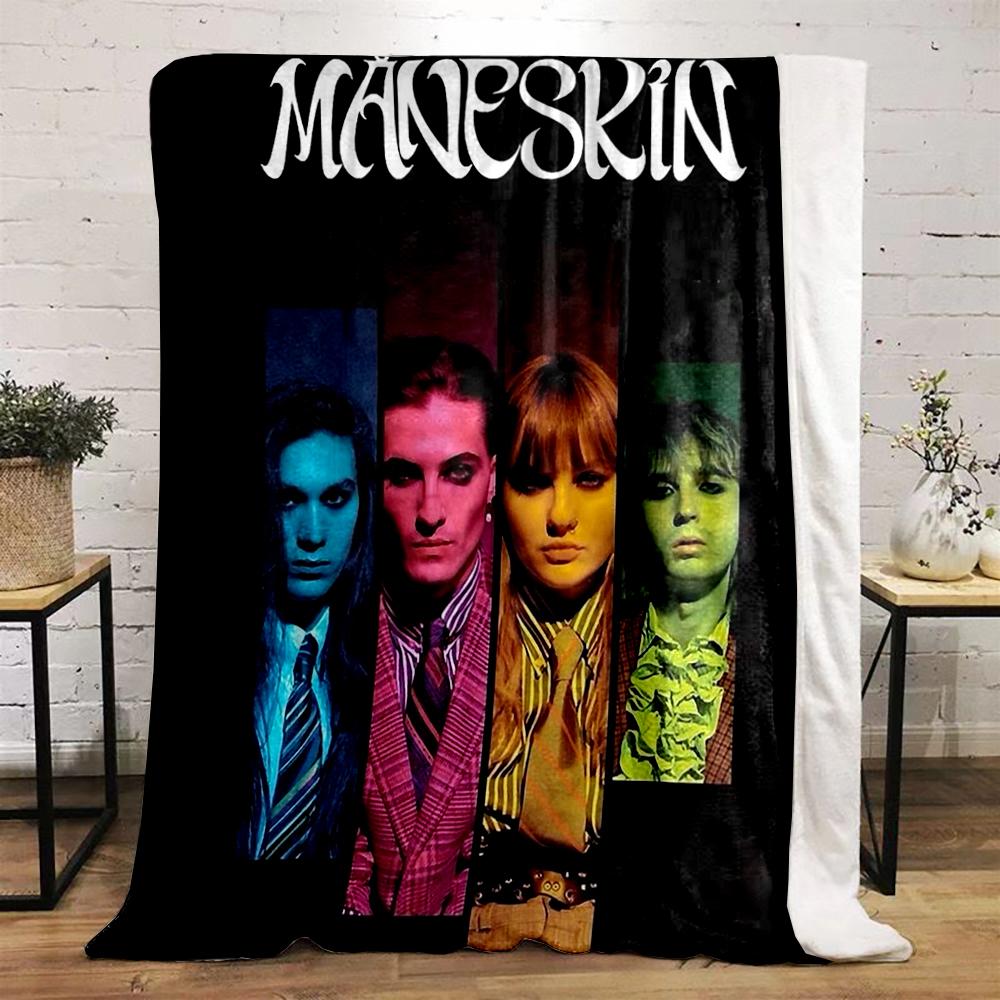 Colorful Portrait Design with Bold Letters Printed Flannel Blanket for Bedroom, Living Room, Sofa, and Nap