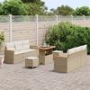 VidaXL Canapé de jardin 9 pièces avec coussins beige en rotin 3363001