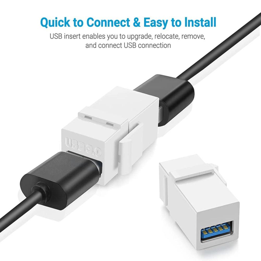 5/10Pcs USB 3.0 Keystone Jack Inserts Connect Equipment with USB Port Snap-in Connector Socket Port for Wall Plate Outlet Panel