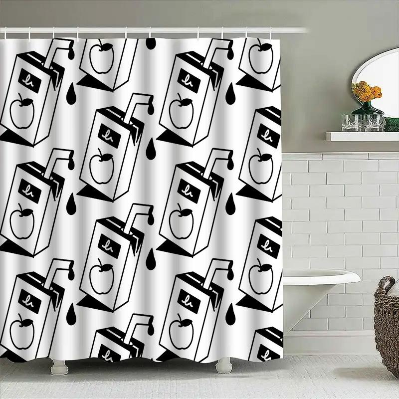 Shower Curtain Farmhouse Rustic Floral Pattern Waterproof Bathroom Decor Vintage Country Chic Home Textile Washable Fabric