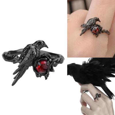 Gotische Stijl Kraaienring voor Unieke en Mysterieuze Modeliefhebbers Vingeraccessoire voor Feesten Festivals en Dagelijks Gebruik