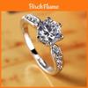 Elegante Anello Geometrico in Rame Bianco da Donna con Diamante Finto per Matrimoni e Fidanzamenti