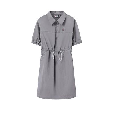 Robe d'été polyvalente et confortable à manches courtes, style vintage sportif pour femme, couleur gris nuage F11W628320FDY