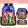 Minecraft Printed Cartoon Backpack Student Schoolbag Shoulder Bag Bag Pencil