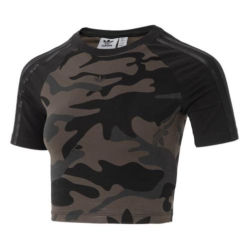 Adidas Originals BABY TEE Crop Top Women s Black/Grass Green JI5740 S чёрный