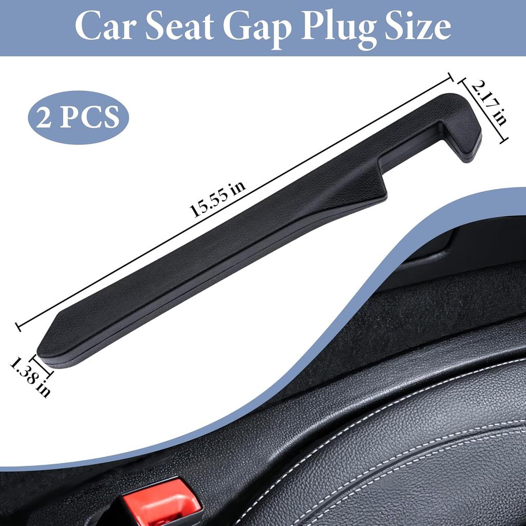 2 PCS Car Seat Gap Filler, Leather Seat Gap Plug To Fill The Gap Between Seat And Console, Universal Car Seat Crevice Blocker Stop Things From