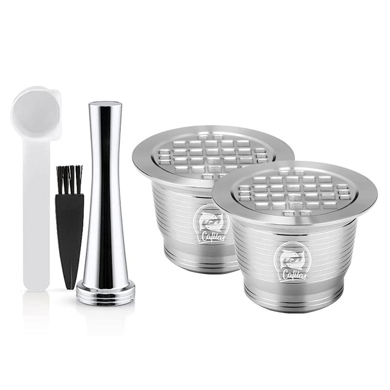 Cápsulas de Café Reutilizáveis iCafilas Moedor de Café de Aço Inoxidável Para Máquina Nespresso Porta-Filtro Recarregável Pods