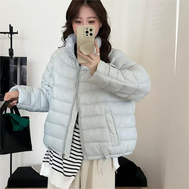Popular stand-up collar puff short cotton clothes autumn and winter fashion age-reducing solid color coat